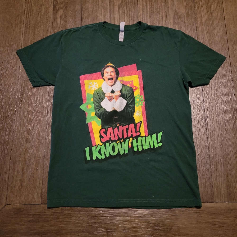 Next Level Apparel Elf Christmas Santa T-shirt Tee Men's Size M